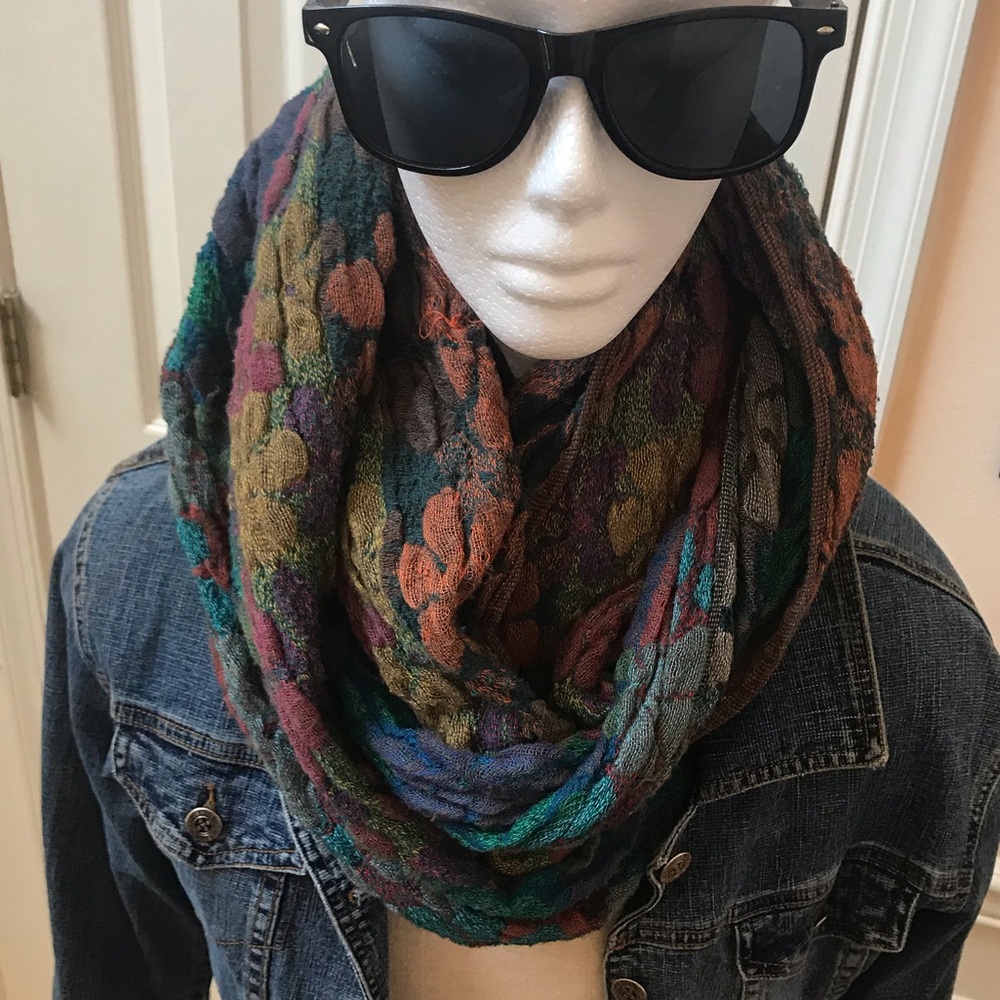 2/$15 Multicolored Infinity Scarf & Jean Jacket.